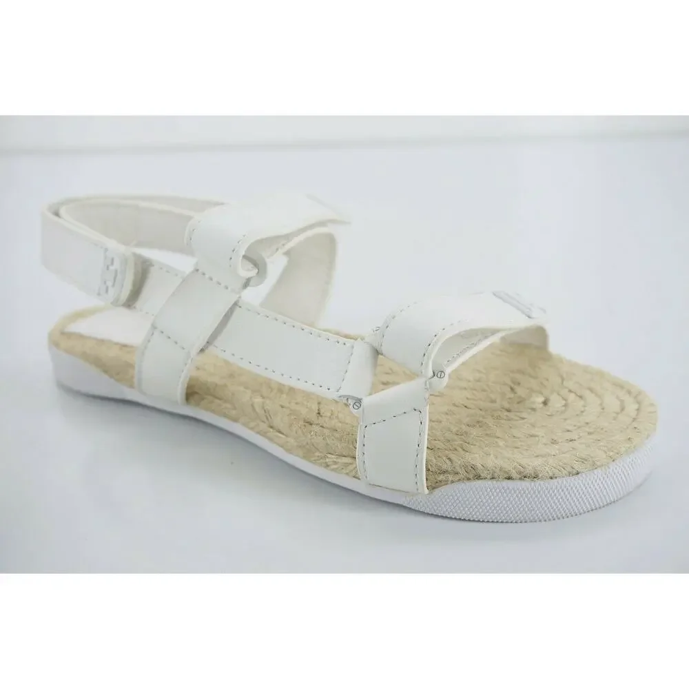 Tory Burch Bumper Espadrille Flat Beach Sandals Size 5.5 Hook Loop NIB Rope